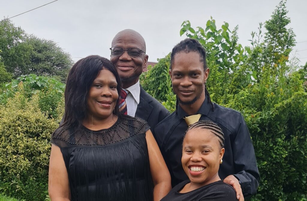 Aobakwe Makhoba, Charmaine Makhoba, and their parents, the Makhoba family, founders of Quereba Bed and Breakfast Mafikeng